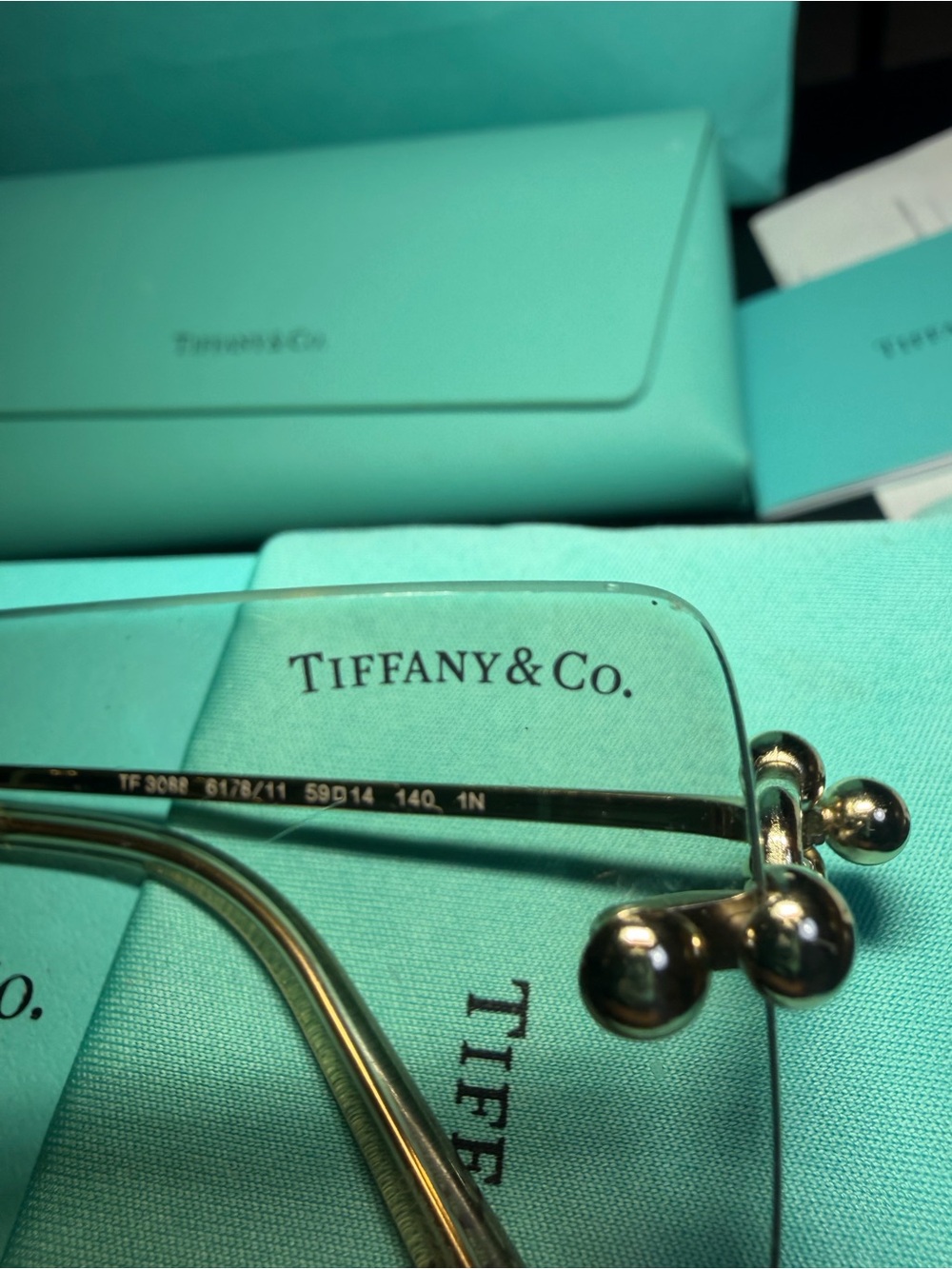 Tiffany & Co Sunglasses Women TF 3088 6178/11 59-14 140 1N Box Case Papers - Picture 9 of 16